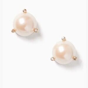 Kate Spade New York Rise and Shine Pearl Earring Studs Gold Tone Blush‎ NWT